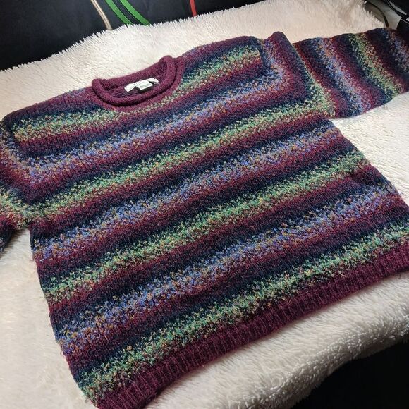 VNTG Lise J. Mohair Wool Mix Long Sleeve Pullover Sweater Women's L. Multicolor - Picture 6 of 10